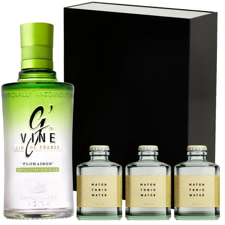 Estuche Gin Premium Gvine + 3 Tónicas Indian Match