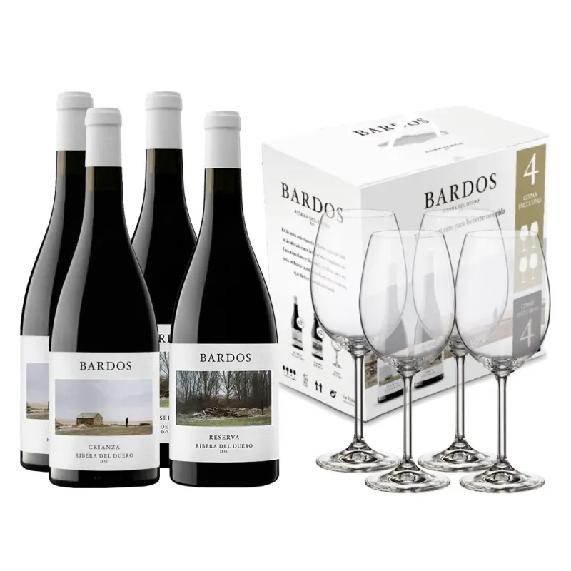 Pack Bardos 2 Romántica + 2 Reserva + 4 Copas