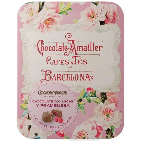 Amatller Bombones Flor Chocolate con leche y  Frambuesa 72gr.