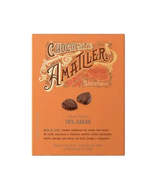 Únicos Hojas de chocolate 70% 60gr. Amatller