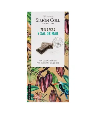 Tableta de Chocolate Simon Coll 70% cacao con sal de mar 85g