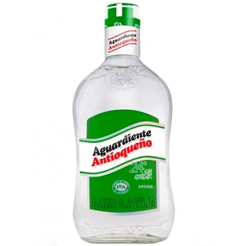 Aguardiente antioqueño sin Azúcar 24º Etiqueta Verde