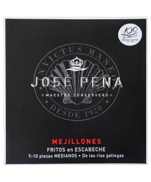 Mejillones Jose Peña Fritos Escabeche 7/10 Medianos Premium 110gr