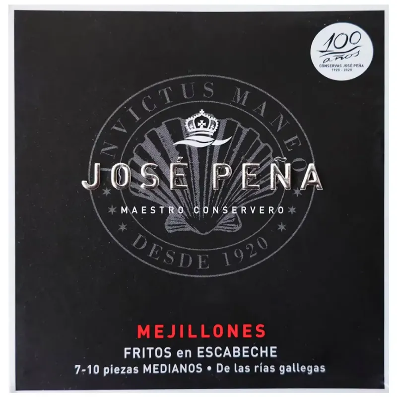 Mejillones Jose Peña Fritos Escabeche 7/10 Medianos Premium 110gr