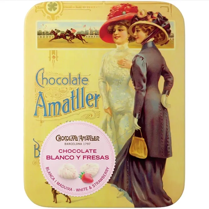 Amatller Hojas de Chocolate Blanco y Fresa 72gr. Amatller Hojas de Chocolate Blanco y Fresa 72gr.