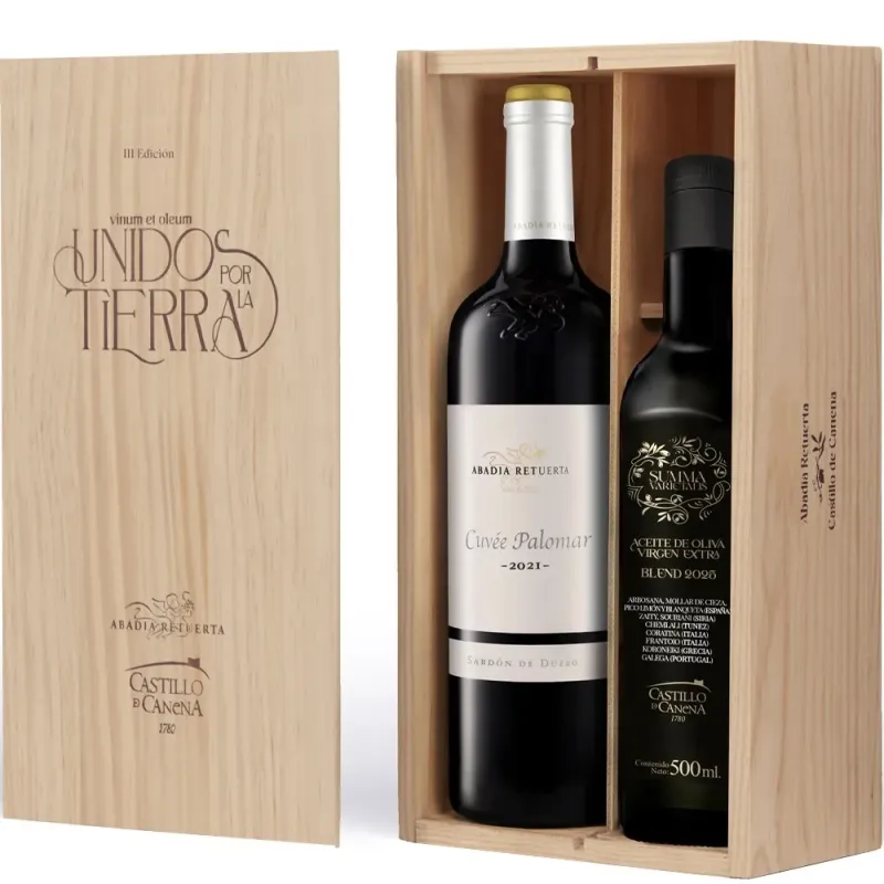Estuche Unidos por la Tierra Abadia Retuerta Cuvee Palomar y Aceite de Canena