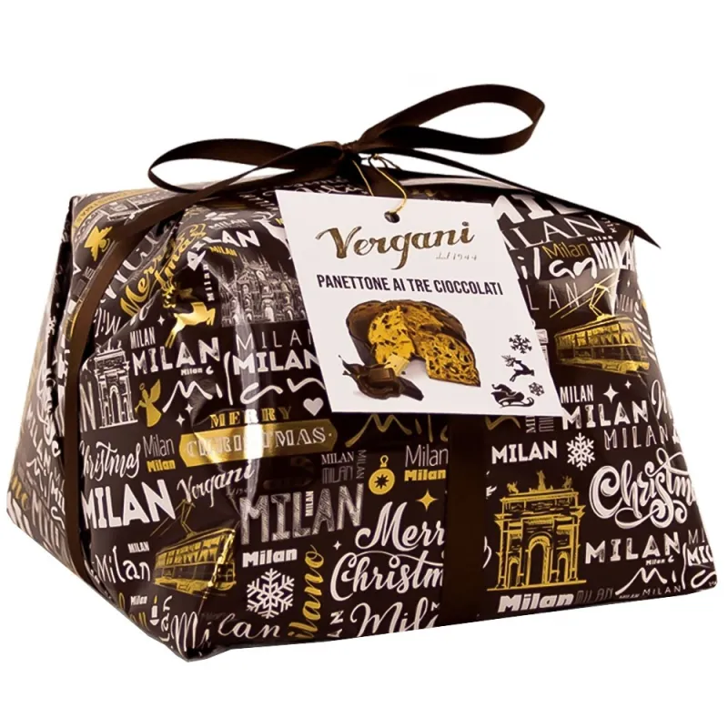 Panettone Tres Chocolates Vergani 750gr.