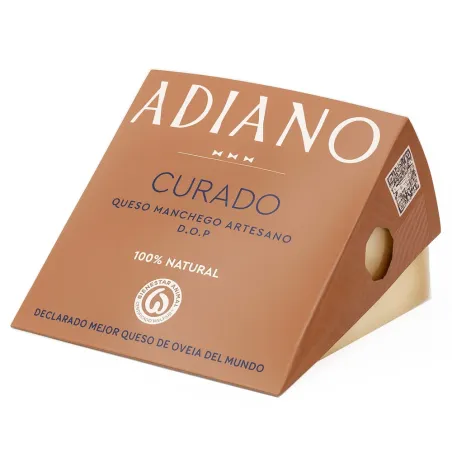Cuña de Queso Manchego Adiano Curado en estuche de 250gr