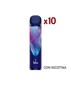 Pack 10 Blu Bar Vaper Desechable - Frutos Rojos Acidos Con Nicotina 1000 Caladas