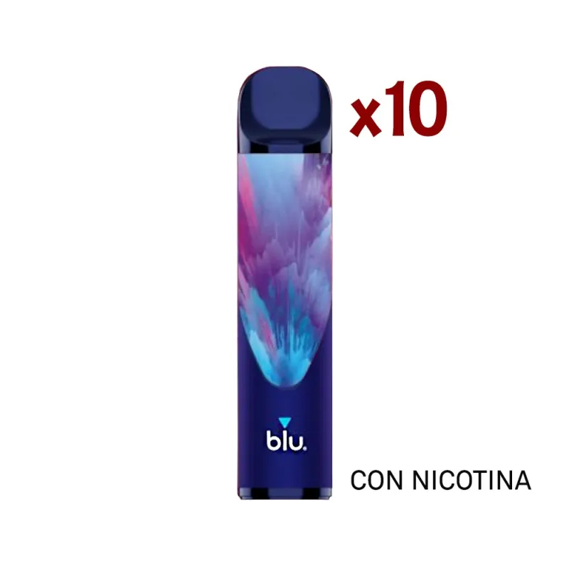 Pack 10 Blu Bar Vaper Desechable - Frutos Rojos Acidos Con Nicotina 1000 Caladas